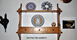 Piattaia 3 cassetti in legno
